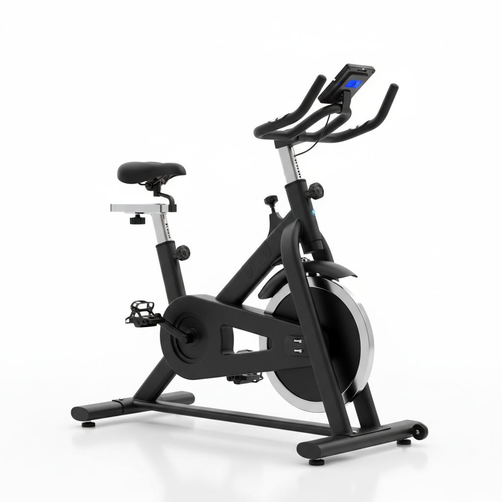 Stationary exercise bike with 8kg flywheel
